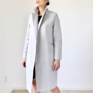Classic Long Jacket Coat - Light Gray